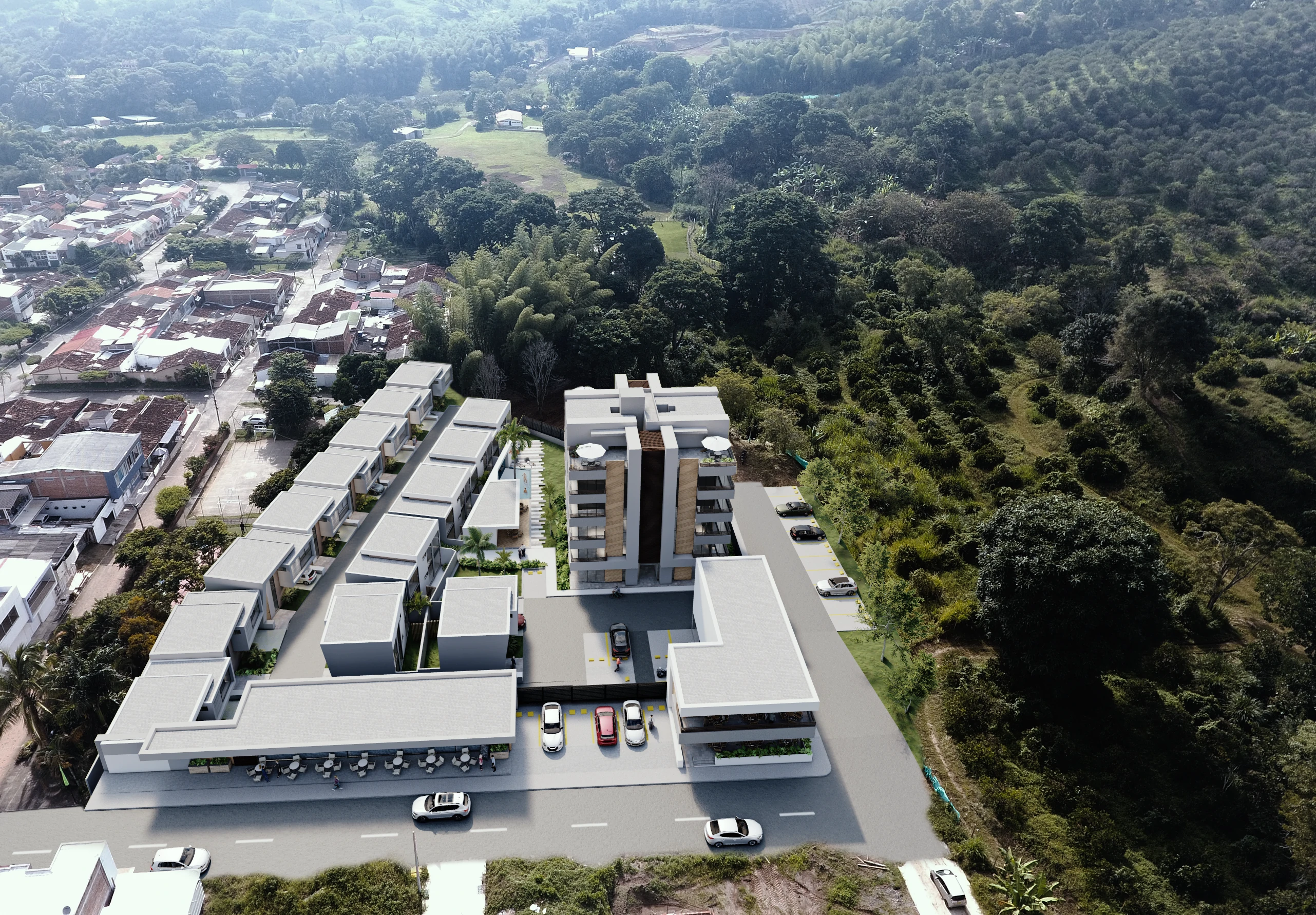 Vista panorámica del Paisaje Cultural Cafetero en Bora Campestre